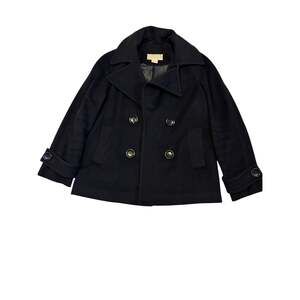 Michael Michael Kors Womens Black Double Breasted Pea Coat Small